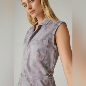 Lucky Brand Laura Ashley Printed Coverall Short Romper ✨ Size Small [runs big]